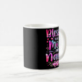 Mother's Day Blessed To Be Called Mom And Nana Flo Kaffeetasse (VorderseiteRechts)