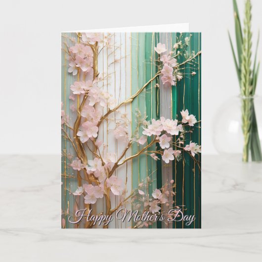  Mother's Day Blooming Cherry Blossoms Wall  Karte (Vorderseite)