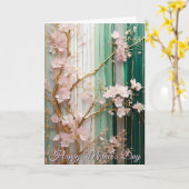  Mother's Day Blooming Cherry Blossoms Wall  Karte (Gelbe Blume)