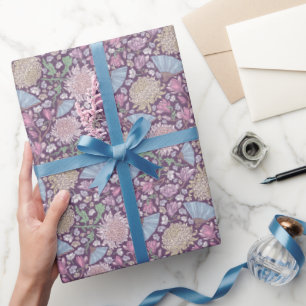 Mother's Day Blume Mums Crocus japanische Fans Geschenkpapier