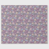 Mother's Day Blume Mums Crocus japanische Fans Geschenkpapier (Flach)