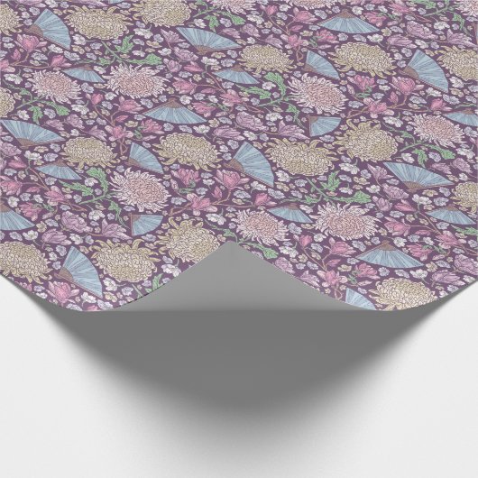 Mother's Day Blume Mums Crocus japanische Fans Geschenkpapier (Ecke)