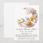 Mother's Day Breakfast Einladung - Crêpes & Rose (Vorne/Hinten)