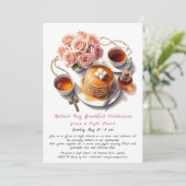 Mother's Day Breakfast Einladung - Pancakes Rose (Stehend Vorderseite)