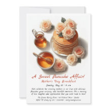 Mother's Day Breakfast Einladung - Pancakes Rose