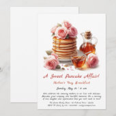 Mother's Day Breakfast Einladung - Pancakes Rose (Vorne/Hinten)