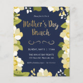 Mother's Day Brunch Einladung, Blumen mit Gold Inv Flyer (Vorne)