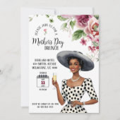 Mother's Day Brunch Einladung - Stilvolle Dame (Vorderseite)