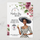 Mother's Day Brunch Einladung - Stilvolle Dame (Vorne/Hinten)