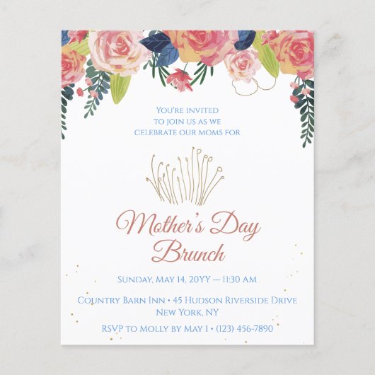 Mother's Day Brunch Party Invitation Flyer (Vorne)