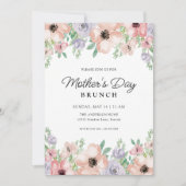 Mother's Day Brunch Pastel Watercolor Floral  Einladung (Vorderseite)