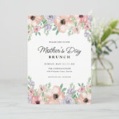 Mother's Day Brunch Pastel Watercolor Floral  Einladung (Stehend Vorderseite)