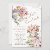 Mother's Day Brunch Tea Party Floral Einladung (Vorderseite)