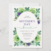 Mother's Day Brunch Watercolor Flowers Einladung (Vorderseite)