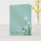 Mother's Day-butterfly on puff flower Karte (Gelbe Blume)