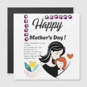 Mothers Day Card  Magnetkarte (Vorne/Hinten)