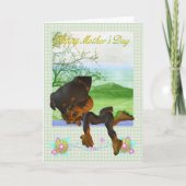 Mother's Day Card, with little Rottweiler dog Karte (Vorderseite)