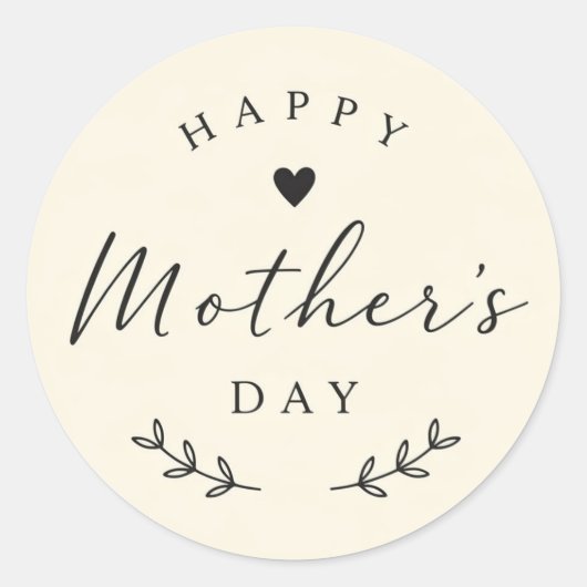 Mother's Day Classic Round Sticker (Vorderseite)