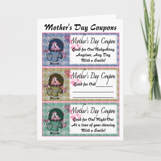 Mother's Day Coupons Karte (Vorderseite)