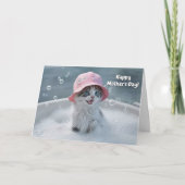 Mothers Day Cute and Fun Cat Bubble Bath Karte (Vorderseite)