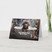 Mothers Day Cute and Funny Dog in A Bubble Bath  Karte (Vorderseite)