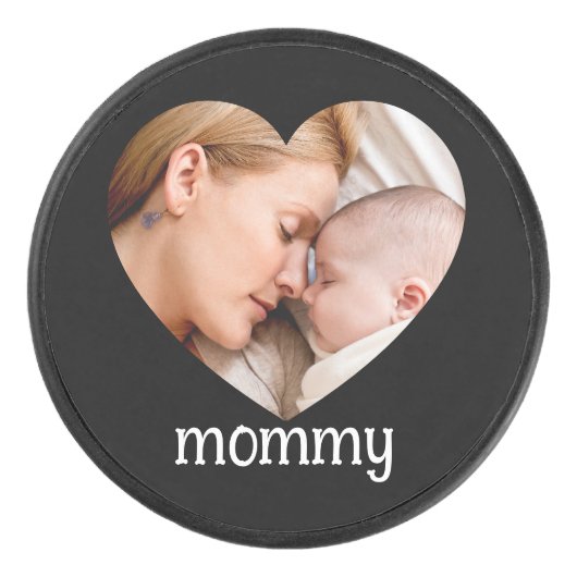mothers day  cute heart photo  eishockey puck (Vorderseite)