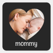 mothers day cute heart photo quadratischer aufkleber (Vorderseite)