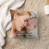 mothers day cute heart photo Throw Pillow Kissen (Decke)