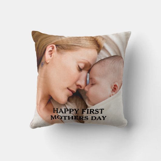 mothers day cute heart photo Throw Pillow Kissen (Rückseite)