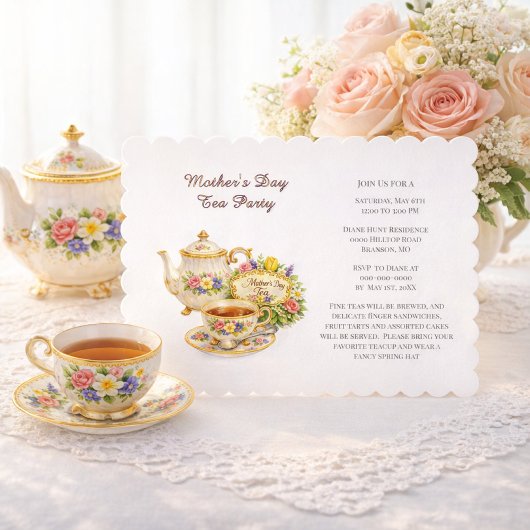Mother's Day Elegant Tea Party  Einladung