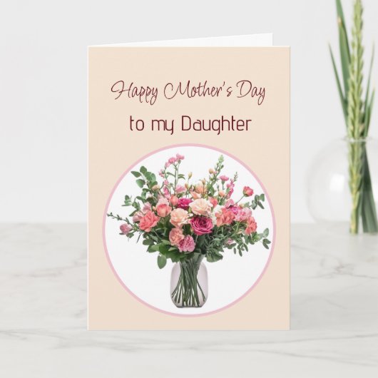 Mother's Day Flowers Bouquet for Daughter Karte (Vorderseite)