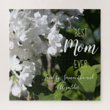 Mother's Day Gift White Lilac Foto Puzzle
