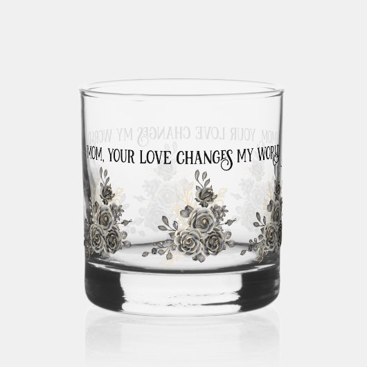 Mother's Day Glass with Sentimental Quote and Blac Whiskyglas (Vorderseite)