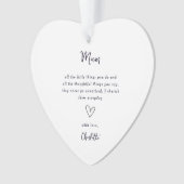 Mother's Day Heart Keepsake Ornament (Vorderseite)