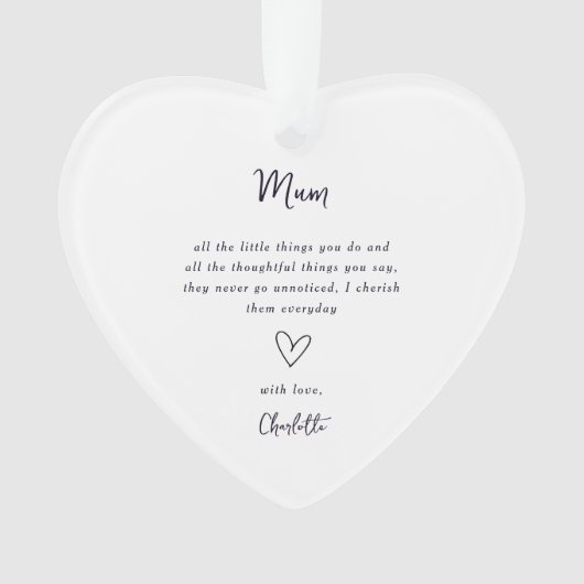 Mother's Day Heart Keepsake Ornament (Vorderseite)