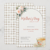 Mother's Day High Tea Invitation Floral Tea Party Einladung (Vorne/Hinten)