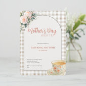Mother's Day High Tea Invitation Floral Tea Party Einladung (Stehend Vorderseite)