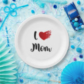 Mother's Day I Love Mom Heart Explosion Gift  Pappteller (Party)