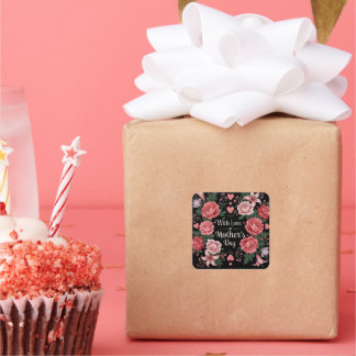 Mother's Day Love Quadratischer Aufkleber