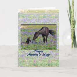 Mother's Day Mare & Foal from Son or Daughter Poem Karte