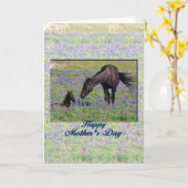 Mother's Day Mare & Foal from Son or Daughter Poem Karte (Gelbe Blume)