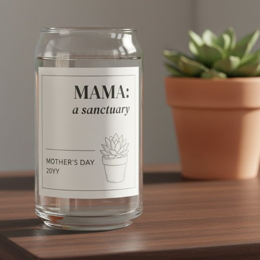 Mother's Day Minimalist Mama Sanctuary Botanical Dosenglas