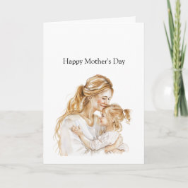 Mother's Day Mom Daughter Blond Karte