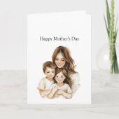 Mother's Day Mom Daughter Brunette Karte (Vorderseite)
