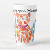 Mother's Day Momma Cat and Kittens Milchtasse (Vorderseite)