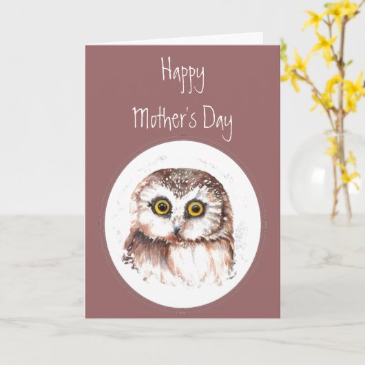 Mother's Day Owl Always Love You, Cute Owl Humor Karte (Gelbe Blume)
