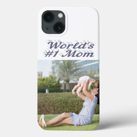 Mothers Day Photo gray text iPhone Case (Rückseite)