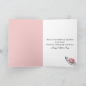 Mother's Day Pink Rose In Wire Whisk Karte (Innenseite)