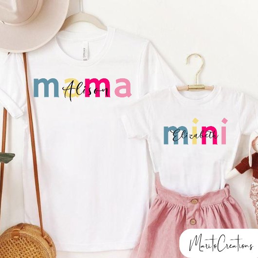 Mother's day t-shirt set for daughter and mother.