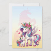 Mother's Day Unicorn-Themed Party Dankeskarte (Rückseite)